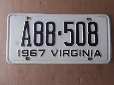 1967 VA Virginia A88-508 License Plate Original Tag YOM • $15.99