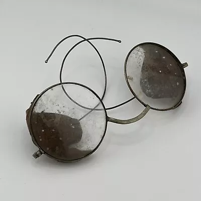 Vintage Steampunk Willson Bifocal Glasses + Leather And Wire Rim+(Dirty) Lenses • $9.99