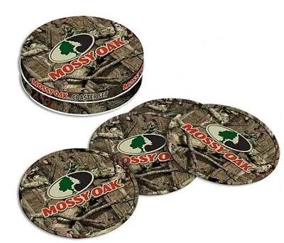 Mossy Oak Camouflage Tin Coaster Set Of Four With Natural Cork Bottoms MO-68507 • $7.28