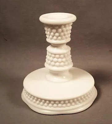 1950s Westmoreland  Hobnail White Milk Glass 5  Taper Candle Holder • $9.95