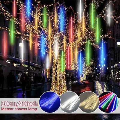 540LED Light Meteor Shower Rain 10 Tube Snowfall Christmas Wedding Outdoor Decor • $124.39