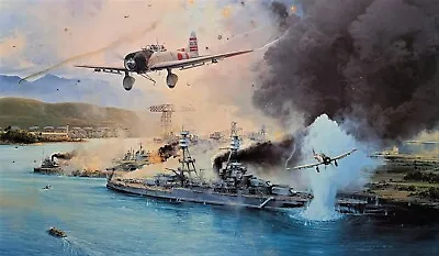 Remember Pearl Harbor By Robert Taylor Art Print Signed By USS Nevada Veterans • $415