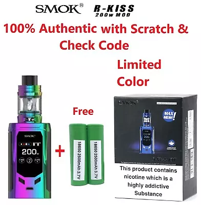 100% GENUINE RAINBOW Smok R-Kiss Mod Kit 200W 2ml Tank VAPE STARTER VAPE PEN Kit • £7.99