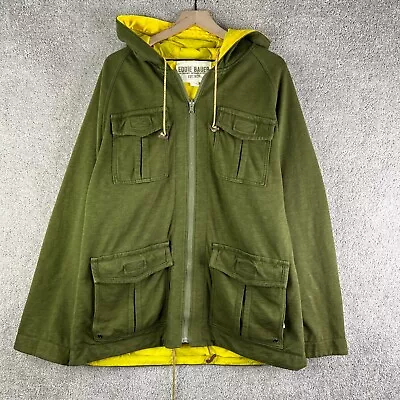 Eddie Bauer Coat Mens XL Green Jacket Military Parka Lined Hoodie Retro Fatigue • $19.44