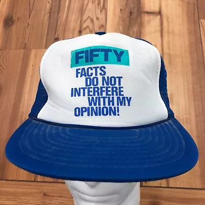 Vintage Speedway Blue Facts Do Not Interfere With My Opinion Hat One Size • $24