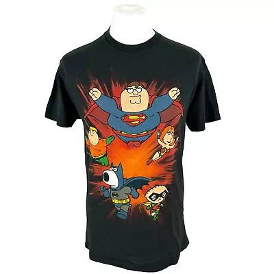 Family Guy T Shirt Medium Black Tee Graphic Cartoon Delta Tag TV T Shirt • £22.50