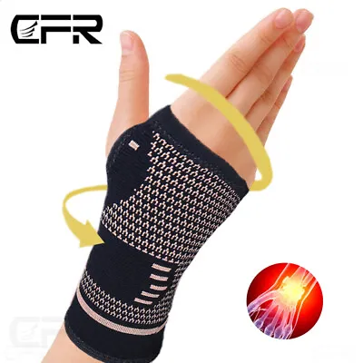 Copper Wrist Brace Support Compression Sleeve Arthritis Gym Carpal Tunnel Hand • $5.99