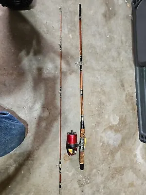 Vtg True Temper Uni-Spin 63 R Holloglass Rod & Red Reel Spinning Combo 6' 2PC • $49.99