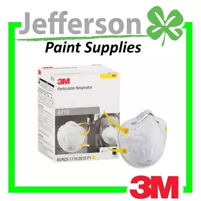 3M 8710 Cupped Particulate Respirator Dust Mask P1 Valved - Box Of 20 Masks • $48.50