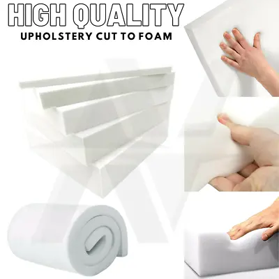 £2.25 • Buy Cut To Any Size Medium Density Foam Upholstery Cushions Seat Sofa Replacement