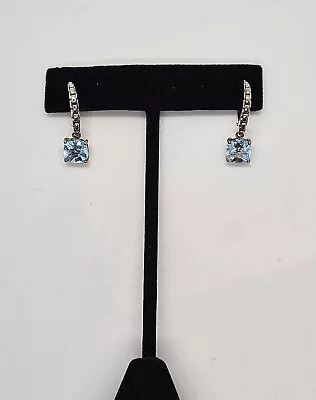 JAI John Hardy Sterling Silver Box Chain Blue Quartz Drop Lever Back Earrings • $124.95
