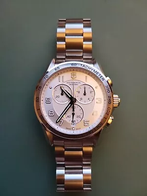 £175 • Buy Victorinox Chrono Swiss Army 241654 Silver Dial Quartz Mens Watch
