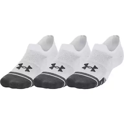 Under Armour Unisex Performance Tech (3 Pack) Ultra Low Tab Socks Gym - White • £11.95