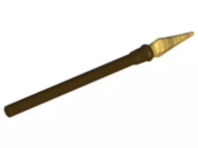 LEGO 1 Spear Weapon Dark Brown / Pearl Gold For Minifigures 90391pb02 6034975 • $9.14