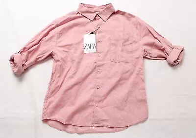 Zara Boy's Casual Long Sleeve Poplin Button Down Shirt MR2 Pink Size 10 Years  • $14.24