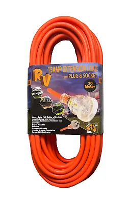 15Amp 20M Caravan Extension Lead Cable Cord RV Electrical CAMPER JAYCO JB PARTS • $45