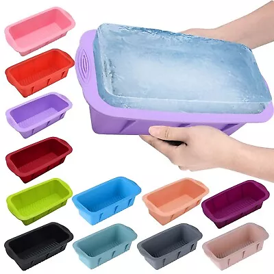 2 Pack Extra Large Ice Block Molds Reusable Silicone Ice Cube Ice Bath Chiller • $13.99