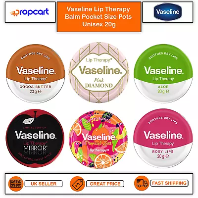 Vaseline Lip Therapy Balm Petroleum Jelly Pocket Size Tins Unisex 20g • £3.95