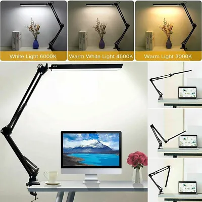 Dimmable LED Desk Lamp With Clamp Bedside Study Reading Table Light 3 Color Mode • $20.95
