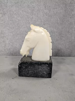 Marble Sculpture Head Of Horse Statue White Marble 5  Tall • $39.98