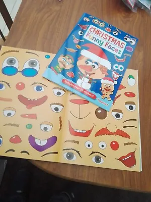 £2.25 • Buy Xmas Funny Faces Childrens Christmas Activity Sticker Book A4 Over 50 Stickers