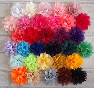 Medium Chiffon 2.75  Fabric Flower Dressmaking Tutus Wedding Crafts DIY Baby • £1