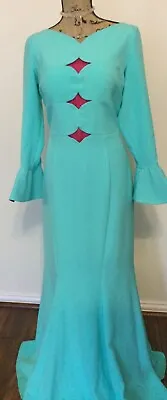 Mignon Aqua Green Gown  With Cutout. Size 12. Preowned • $79