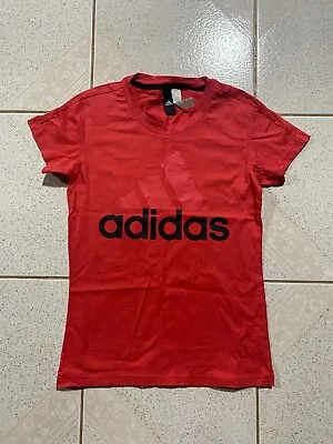 ADIDAS Women's T-Shirt - Size XS (size 6) Red Fitted • $15