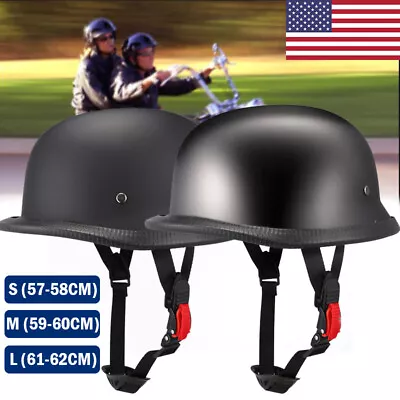 Lightest Motorcycle FLAT DOT Beanie Helmet Half Helmets Cap Skid Scooter Chopper • $34.49