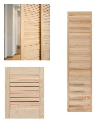 £59.84 • Buy Natural Clear Pine Wood Door| Open Louvre Door| Wardrobe| Cupboard Door| Slatted