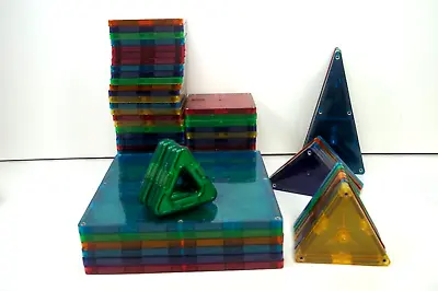 Magna Tiles Magnetic Toys Building Blocks Squares Triangle Large Lot • $89.99