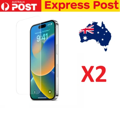 $4.95 • Buy 2X Tempered Glass Screen Protector For IPhone 15 14 13 12 11 Pro Max PLUS X XR 8