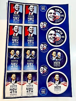 SALE 2008 Barack Obama Campaign Shepard Fairey Election 17 Stickers   18  X 12  • $4