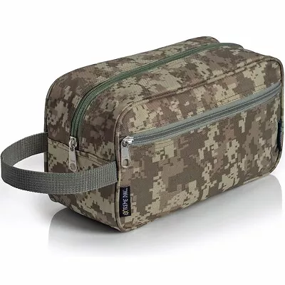 11  TOILETRIES BAG Green ACU Camo Travel Water Resistant Mens Toiletry Shave Kit • $12.99