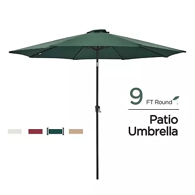 Caynel 9ft Outdoor Market Steel Patio Umbrella W/Crank Tilt Push Button 8 Ribs • $41.99