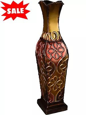 Metal Vase Floor New Tall Decor Decorative Large Home Office Spa Flower Floral • $24.98