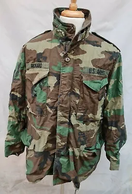 £64.95 • Buy US Army Issue Woodland Cold Weather Field M65 Combat Jacket Large Reg #12