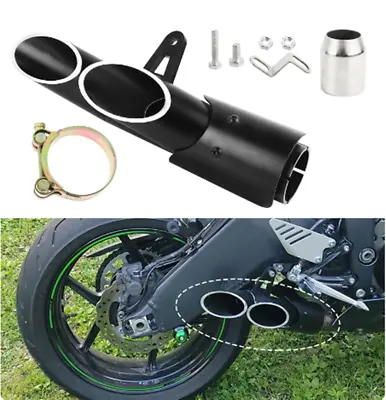 51mm Motorcycle Exhaust Muffler Pipe Dual-outlet Universal Motorbike Accessories • $43.69