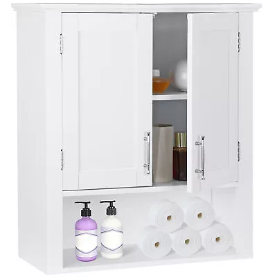 Wall Cabinets Storage Cabinets W/ Doors And Shelf  Over The Toilet Wall Cabinet • $50.58