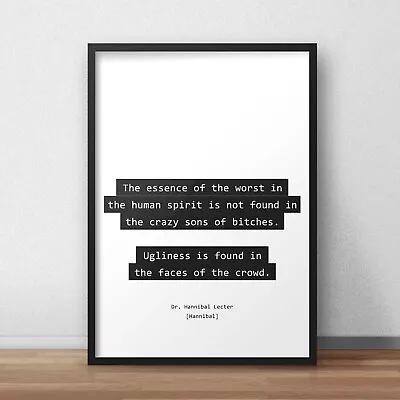$6.18 • Buy Hannibal Crazy Sons Of Bitches Quote Poster