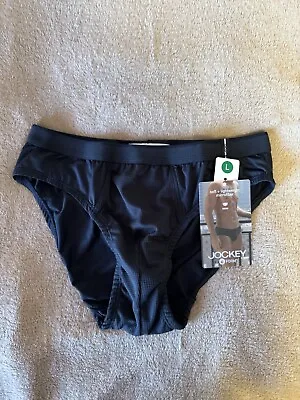Vintage Jockey Bikini Brief Men’s Large Black Microfiber Underwear USA Made • $25