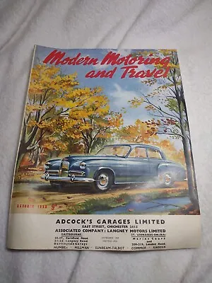 Vintage Modern Motoring And Travel Magazine Oct. 1953 Humber Great Britain • $18