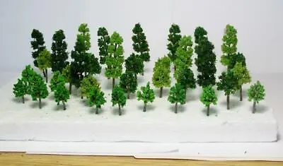 36 Piece N Scale Mixed Color Tree Pack 12 Pcs 2 3/8  1 5/8  & 1 1/4  3 Shades • $11.52