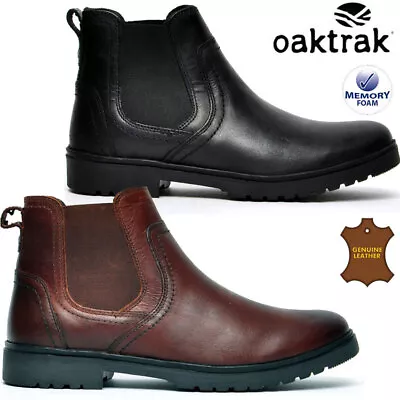 Mens Leather Chelsea Boots Cushion Walk Dealer Biker Ankle Smart Casual Shoes • £24.95