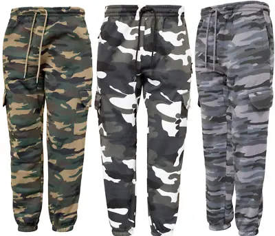 Mens Cargo Combat Camouflage Jogging Bottoms Army Tracksuit Joggers Pants - 2200 • £14.10