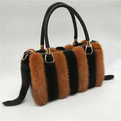 Mink Fur Leather Handbags Women's Leather Handbags • $331.14