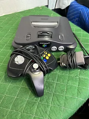 Nintendo 64 System 32MB Home Console - Charcoal Controller Cords No Cover • $54.99