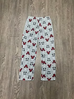 Disney Pants Mens X SmallGray Red Fleece Lounge Pajama Pants Mickey Mouse 38x30 • $5