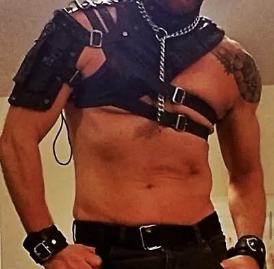 Mens Halloween Gladiator Shoulder/Chest Costume- Dark Brown Leather • $35