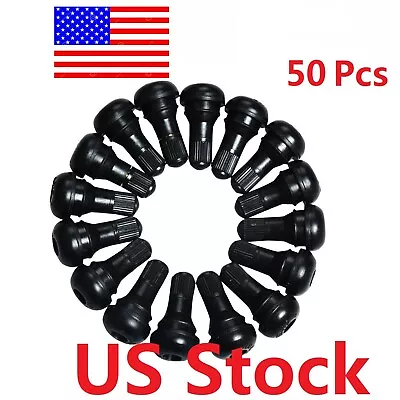 50Pcs TR412 Snap-In Tire Valve Stems Short Black Rubber Valve TR 412 • $13.99